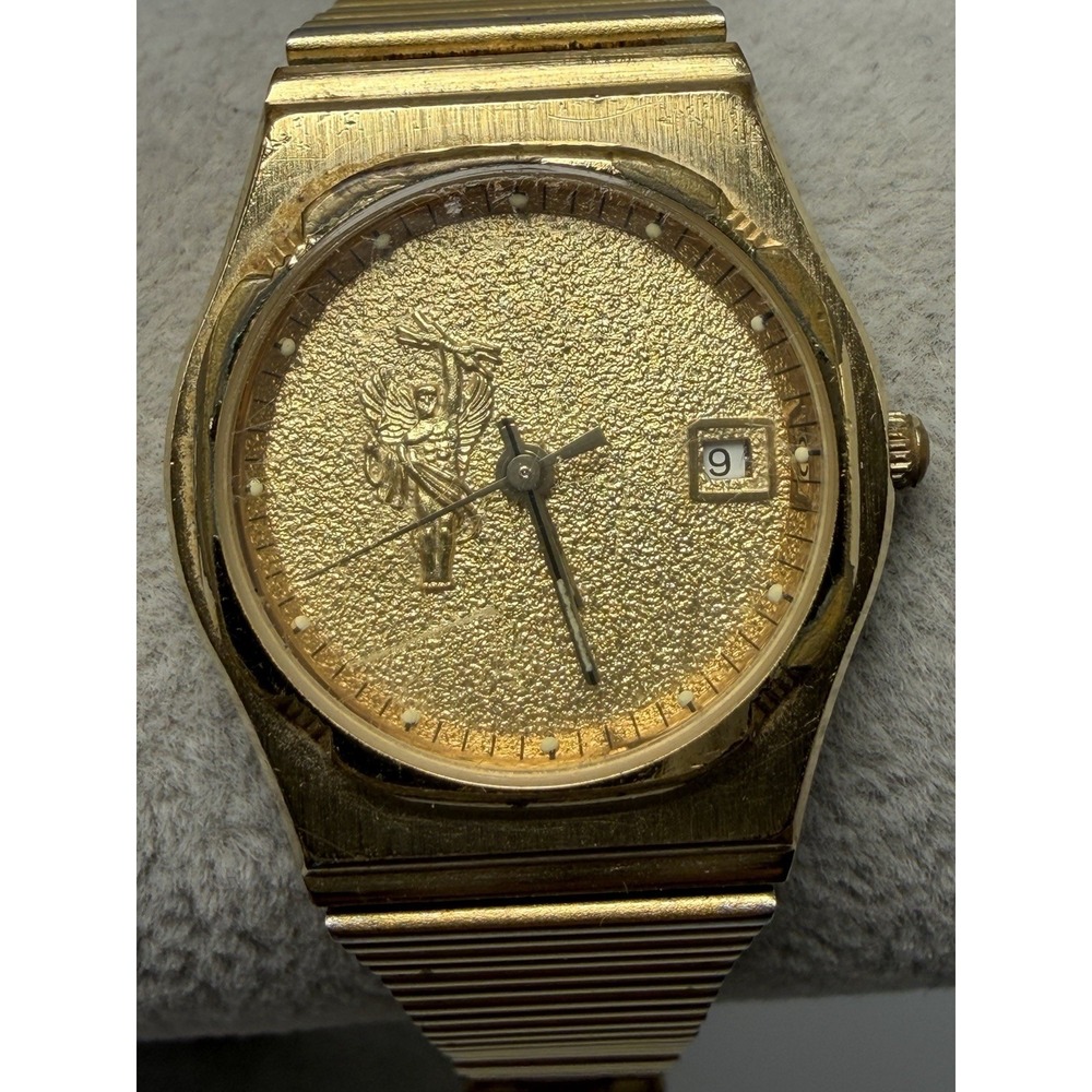 Jostens AT&T New Battery Ladies Watch‎ 1994 Vintage 25MM 6" Gold Tone
